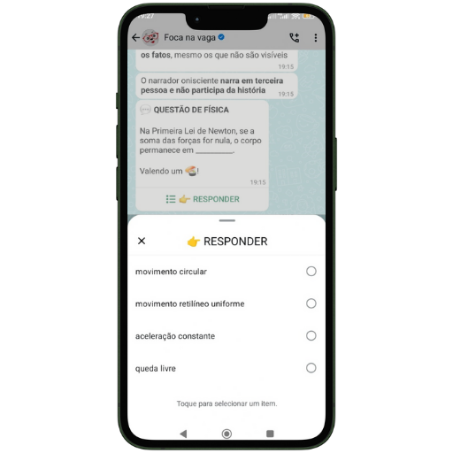 Celular Foca no Enem Questão Rodada de Questões